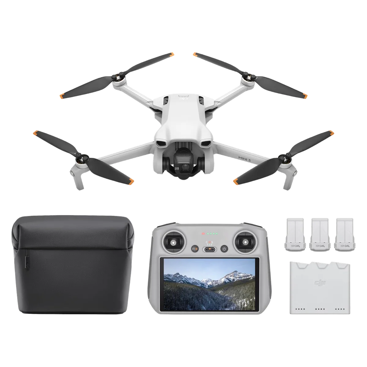 DJI Mini 3 Fly More Combo (DJI RC), Drones with Camera for Adults 4K, 3 Batteries for 114-min Flight Time, Vertical Shooting, 32800ft (10km) Video Transmission, Lightweight Mini Drone for Beginners